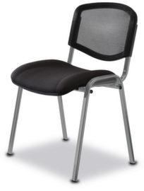 Nowy Styl Bezoekersstoel ISO met netrug, zitting stof (100% polyester), zwart