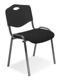 Nowy Styl Bezoekersstoel ISO met kunststof rugleuning, zitting stof (100% polyester), donkergrijs