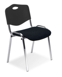 Nowy Styl Bezoekersstoel ISO met kunststof rugleuning, zitting stof (100% polyester), zwart