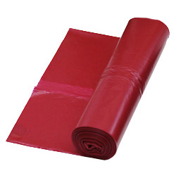 Kunststof afvalzakken met een inhoud van 70 liter, 70 l, rood