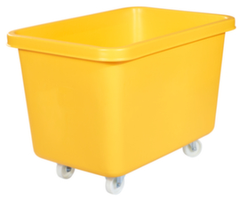 Mobiele rechthoekige container voedselveilig + versterkte basis, inhoud 227 l, geel