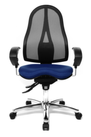 Topstar bureaustoel Sitness 15 met permanent-contactmechanisme, rugleuning met netbekleding, blauw