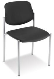 Nowy Styl 6-hoog stapelbare bezoekersstoel Style met bekleding, zitting kunstleer, zwart