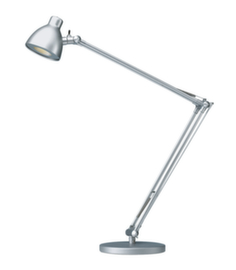 LED-bureaulamp Valencia met tafelvoet, licht warmwit, zilverkleurig