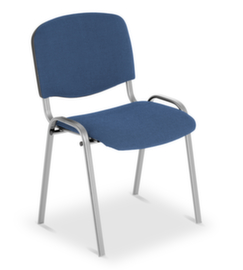 Nowy Styl 12-hoog stapelbare bezoekersstoel ISO met bekleding, zitting stof (100% polyolefine), blauw