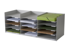 Paperflow Stapelbare formulierenbox easyOffice®, 15 vakken DIN A4, grijs