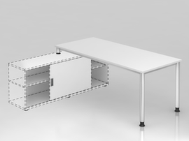 Aanbouwtafel voor sideboard, breedte x diepte 1800 x 800 mm, plaat wit