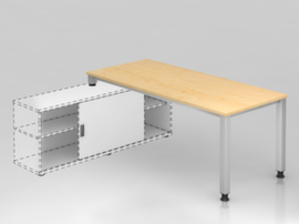 Aanbouwtafel voor sideboard, breedte x diepte 1800 x 800 mm, plaat esdoorn