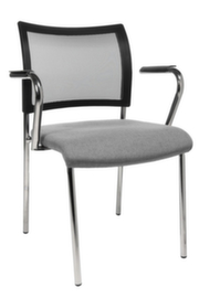 Topstar Bezoekersstoel Visit 10 met netrug, zitting stof (100% polypropyleen), lichtgrijs