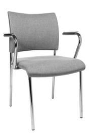 Topstar Bezoekersstoel Visit 10 met beklede rugleuning, zitting stof (100% polypropyleen), lichtgrijs