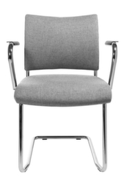 Topstar Beklede bezoekersstoel met sledeframe Visit 20, zitting stof (100% polypropyleen), lichtgrijs