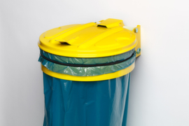 VAR Vuilniszakhouder voor wandbevestiging, voor 120-liter-zakken, geel, deksel geel