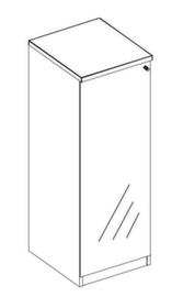Nowy Styl Kantoorkast E10 met glasdeuren van gehard helder glas, 2 ordnerhoogten
