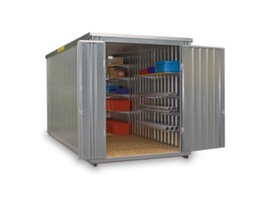 Säbu Verzinkte grootvolume-materiaalcontainer XXL met houten vloer
