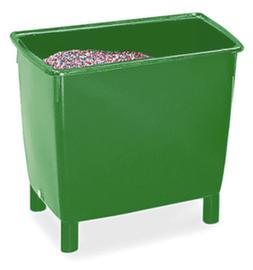 Rechthoekige container, die kan worden overreden, ondoorzichtig, inhoud 210 l, groen, 4 voeten
