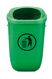afvalbak Classic, 50 l, voor wand- of paalmontage, groen