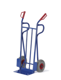 Rollcart zakkensteekwagen met steunbalken, draagvermogen 250 kg, lucht banden