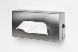 Afsluitbare dispenser voor cosmetische tissues, RVS