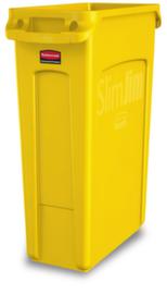 Rubbermaid Afvalverzamelaar Slim Jim® met ventilatiekanalen, 87 l, geel
