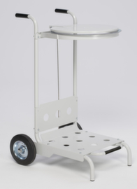 VAR Mobiele vuilniszakstandaard met voetpedaal, voor 120-liter-zakken, RAL7035 lichtgrijs, deksel RAL7035 lichtgrijs