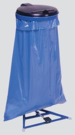 VAR Vuilniszakstandaard met voetpedaal, voor 120-liter-zakken, RAL5010 gentiaanblauw, deksel zwart