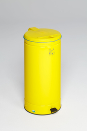VAR Afvalbak met voetpedaal, 66 l, geel