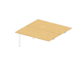 Quadrifoglio In hoogte verstelbare aanbouwtafel Practika voor benchtafel met 4-voetonderstel, breedte x diepte 1600 x 1600 mm, plaat beuken