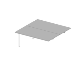 Quadrifoglio In hoogte verstelbare aanbouwtafel Practika voor benchtafel met 4-voetonderstel, breedte x diepte 1600 x 1600 mm, plaat grijs