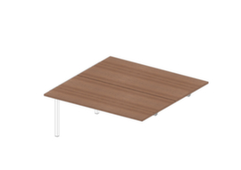 Quadrifoglio Aanbouwtafel Practika voor benchtafel met 4-voetonderstel, breedte x diepte 1600 x 1600 mm, plaat canaletto-hout