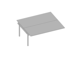Quadrifoglio Aanbouwtafel Practika voor benchtafel met 4-voetonderstel, breedte x diepte 1800 x 1600 mm, plaat grijs