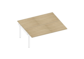 Quadrifoglio In hoogte verstelbare aanbouwtafel Practika voor benchtafel met 4-voetonderstel, breedte x diepte 1800 x 1600 mm, plaat eiken