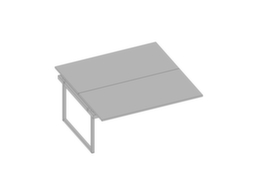 Quadrifoglio Aanbouwtafel Practika voor benchtafel met sledeframe, breedte x diepte 1600 x 1600 mm, plaat grijs