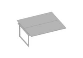 Quadrifoglio Aanbouwtafel Practika voor benchtafel met sledeframe, breedte x diepte 1800 x 1600 mm, plaat grijs