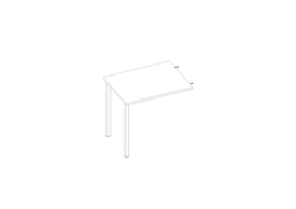 Quadrifoglio In hoogte verstelbare aanbouwtafel Practika voor bureau met 4-voetonderstel, breedte x diepte 800 x 600 mm, plaat wit