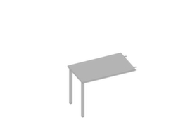 Quadrifoglio Aanbouwtafel Practika voor bureau met 4-voetonderstel, breedte x diepte 1000 x 600 mm, plaat grijs