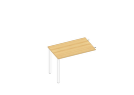 Quadrifoglio In hoogte verstelbare aanbouwtafel Practika voor bureau met 4-voetonderstel, breedte x diepte 1000 x 600 mm, plaat beuken