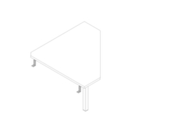 Quadrifoglio Hoekig koppelelement voor bureau Practika voor 4-voetonderstel, breedte x diepte 840 x 840 mm, plaat wit