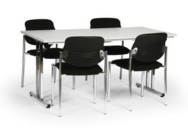 Vergadermeubilair4 stoelen1 tafelzitting stof zwartplaat lichtgrijstafel H x B x D 750 x 1200 x 800 mm