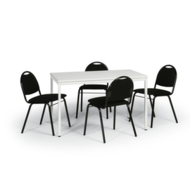 Tafel-stoel-combinatie met 4 beklede stoelen