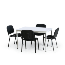 Tafel-stoel-combinatie met 4 zwarte beklede stoelen