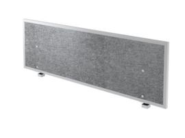 Geluidabsorberende tafelscheidingswand ATW 16 met aluminium frame, hoogte x breedte 500 x 1595 mm, wand grijs gemêleerd