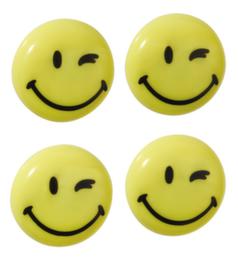 Franken Magneet "Happy”, geel, Ø 40 mm