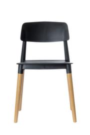 Paperflow Bezoekersstoel Glamwood, zitting zwart, 4-voetonderstel