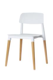 Paperflow Bezoekersstoel Glamwood, zitting wit, 4-voetonderstel