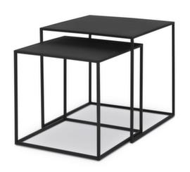 Blomus Set bijzettafels FERAH x B x D 350-400 x 350 x 350 mmmet sledeframe en tafelblad in zwart