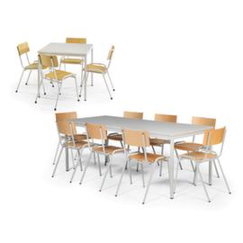 Tafel-stoel-combinatie met maximaal 8 stoelen