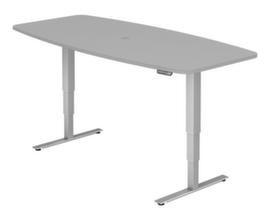 Elektrisch in hoogte verstelbare vergadertafel met geheugenfunctie, breedte x diepte 2200 x 1030 mm, plaat grijs