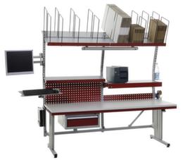 Rocholz Complete verpakkingstafel System Flex E met geperforeerde plaat en PC uitrusting, breedte x diepte 2000 x 800 mm