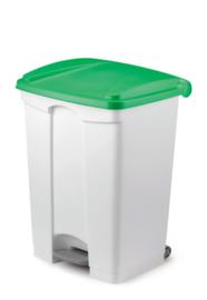 Pedaalemmer volgens HACCP, 45 l, wit, deksel groen