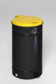 Afvalverzamelaar Euro-Pedal voor zakken van 70 liter, 70 l, RAL7021 zwartgrijs, deksel geel
